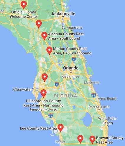 Florida-I-75-Rest-Area-Map
