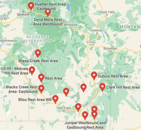 Idaho-Rest-Area-Map